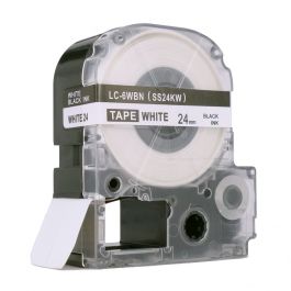 Epson Compatible LC 6WBN LabelWorks Standard LK Label Tape 24mm Black