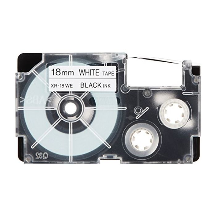 Casio XR-18WE Label Tape, 18mm, Black On White, 1/Pack, Compatible