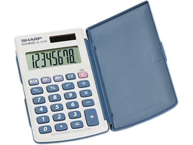 Sharp EL-243SB 8-digit Twin-Powered Handheld Calculator